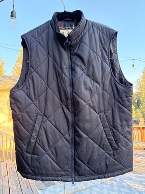 Barbour Finn Quilted Navy Puffer-Vest with double zips - Men’s size XL